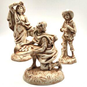 VTG Atlantic Mold Ceramic Nativity Replacement Set of 3 People 2 Men & Boy *Pics